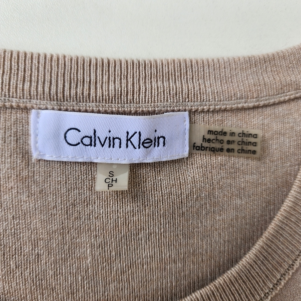 Calvin Klein Faux Suede Pullover  Dress Light Beige Sleeveless Womens Size S - Picture 15 of 15